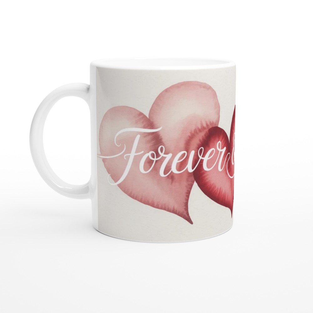 Forever & Always Mug | Watercolour Hearts Love Gift | Romantic Anniversary Present | Valentines Mug for Husband Wife or Couple — view 10
