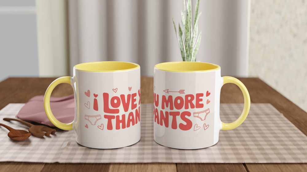 I Love You More Than Pants Funny Valentine Mug — view 8