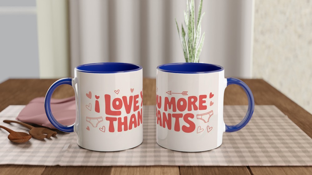 I Love You More Than Pants Funny Valentine Mug — view 4