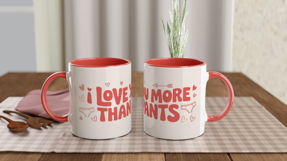 I Love You More Than Pants Funny Valentine Mug — view 7