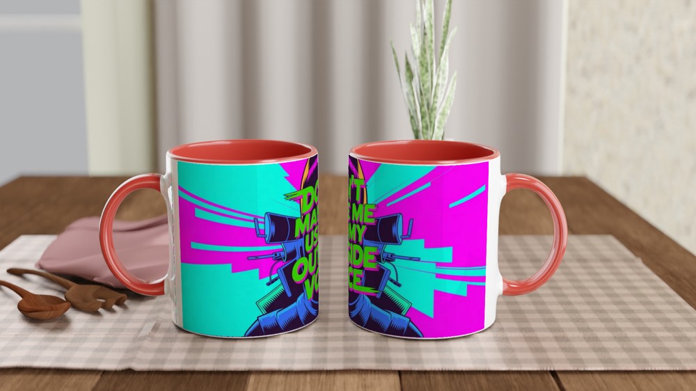 Don't Make Me Use My Outside Voice - Retro Pop Art Mug — view 7