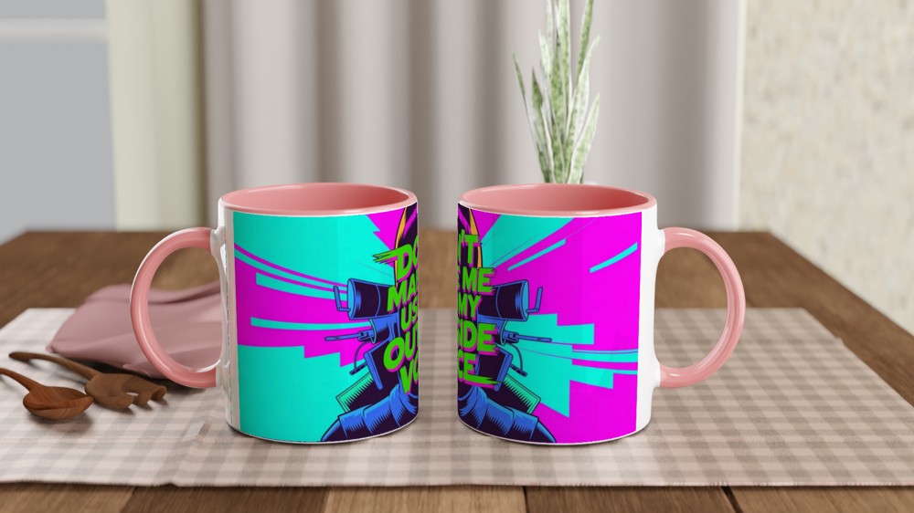 Don't Make Me Use My Outside Voice - Retro Pop Art Mug — view 6