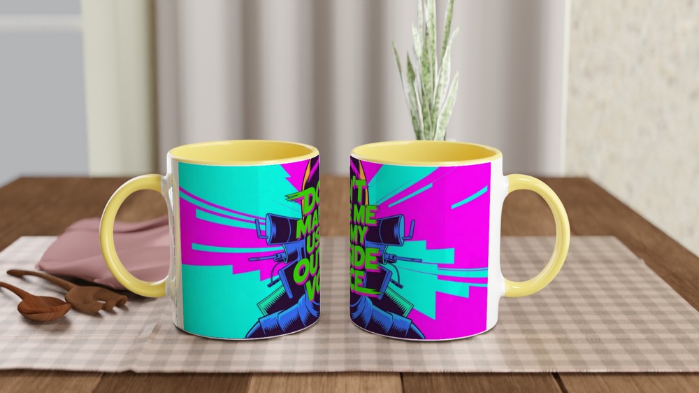 Don't Make Me Use My Outside Voice - Retro Pop Art Mug — view 8