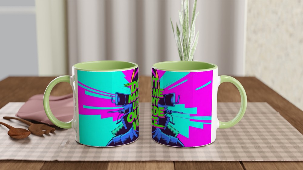 Don't Make Me Use My Outside Voice - Retro Pop Art Mug — view 5