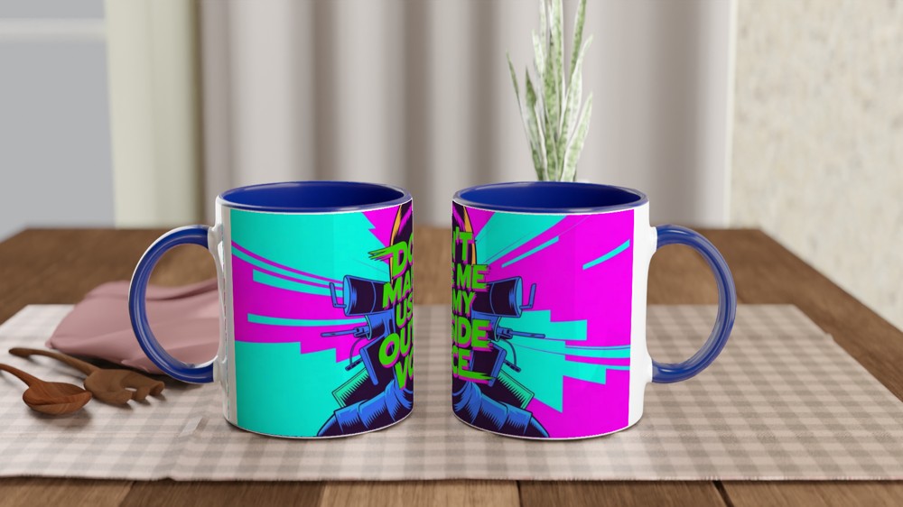 Don't Make Me Use My Outside Voice - Retro Pop Art Mug — view 4