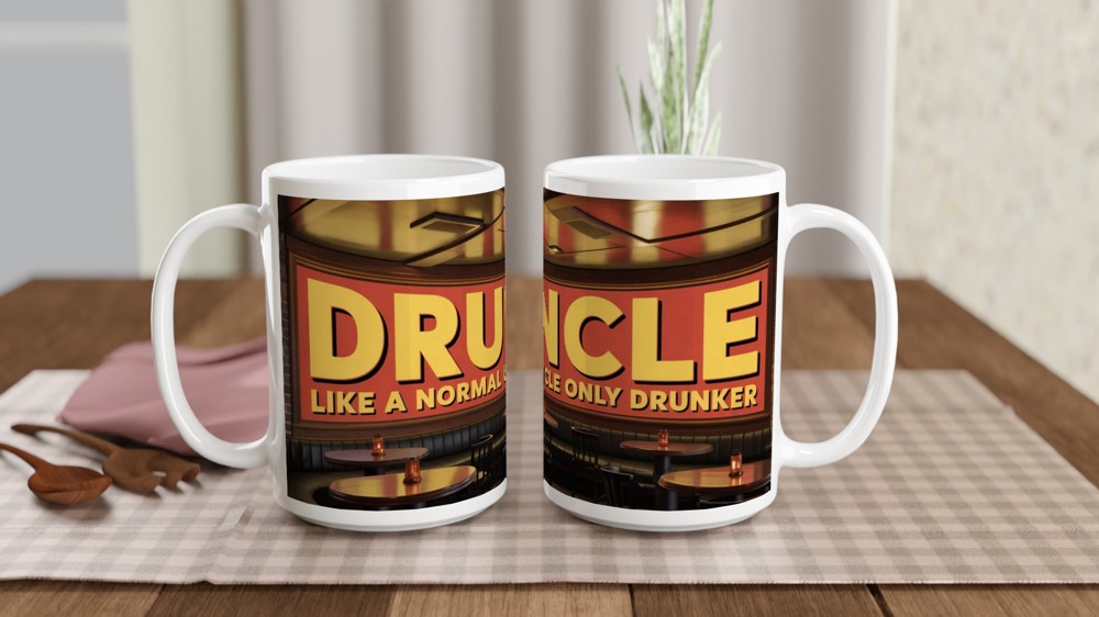 Drunkle Mug | Funny Uncle Gift | Pub Theme Beer Drinker Present | Uncle Birthday Christmas Gift for Him — view 2