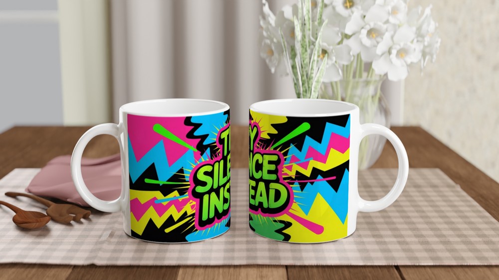 Try Silence Instead - Retro Pop Art Sarcastic Mug