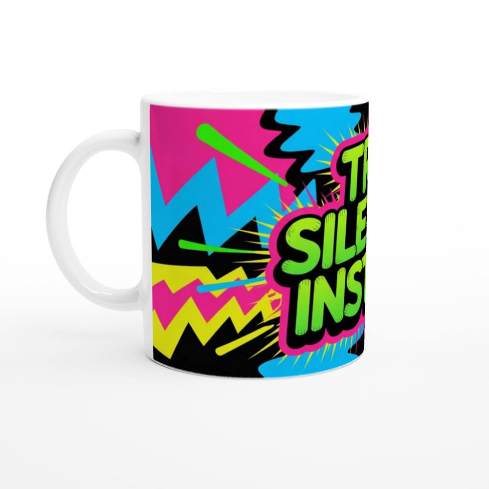 Try Silence Instead - Retro Pop Art Sarcastic Mug — view 10