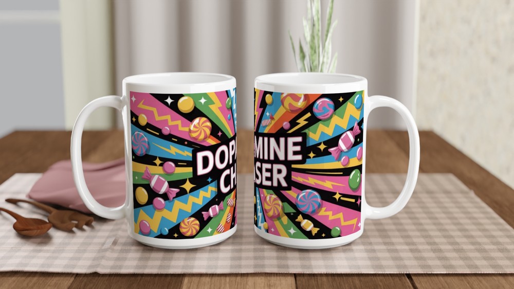 Dopamine Chaser Pop Art Candy Explosion Mug — view 2