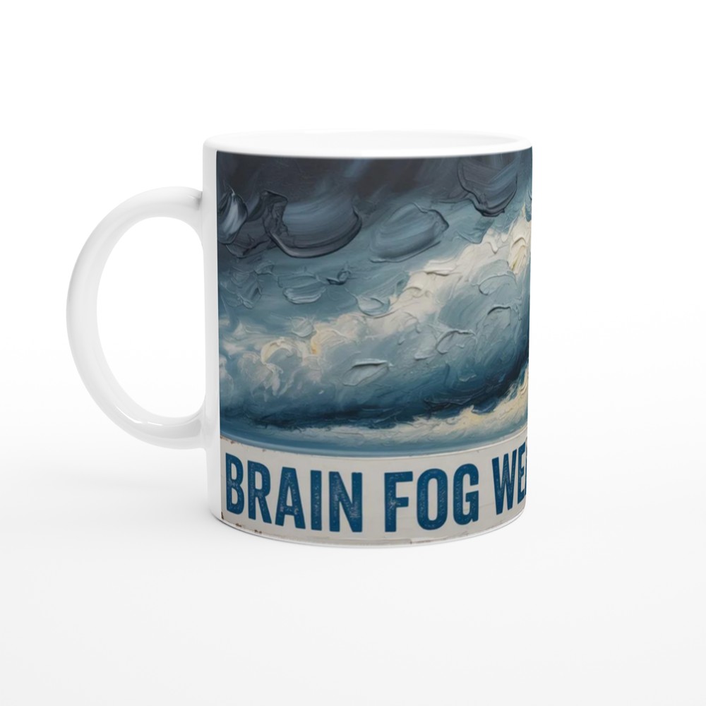 Brain Fog Weather Report Stormy Sky Oil Painting Mug — view 10