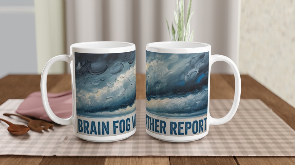 Brain Fog Weather Report Stormy Sky Oil Painting Mug — view 2