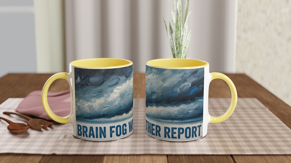 Brain Fog Weather Report Stormy Sky Oil Painting Mug — view 8