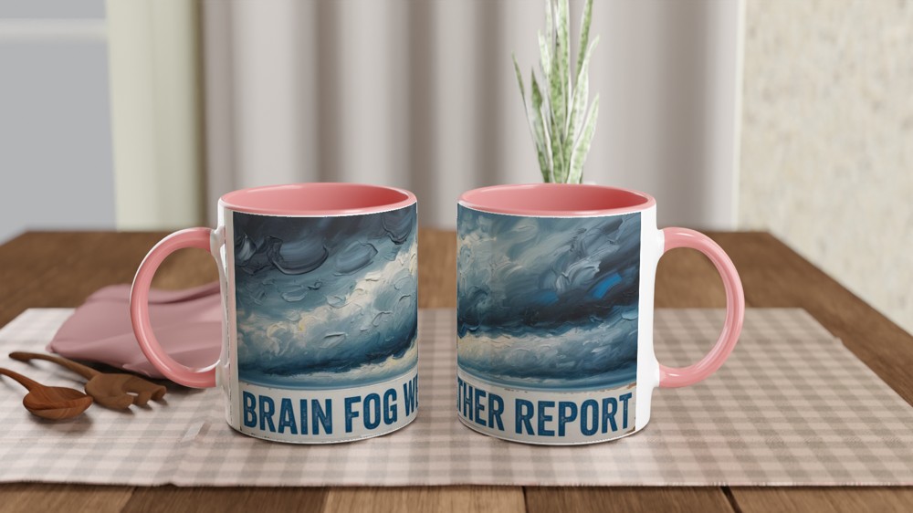 Brain Fog Weather Report Stormy Sky Oil Painting Mug — view 6