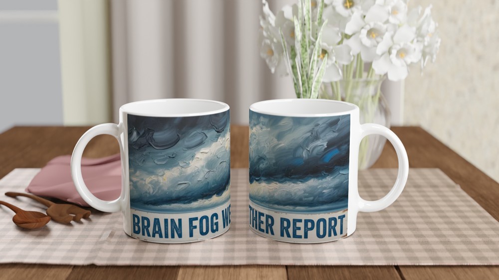 Brain Fog Weather Report Stormy Sky Oil Painting Mug
