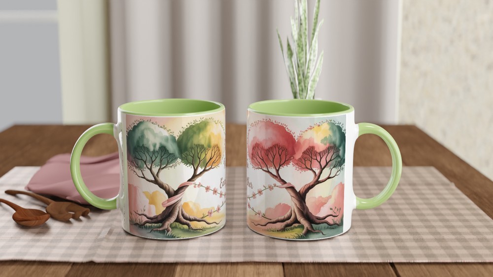 Made For Each Other Mug | Romantic Anniversary Gift | Valentines Mug for Couples | Wrap Around Love Design Present — view 5