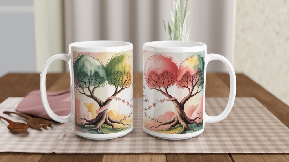 Made For Each Other Mug | Romantic Anniversary Gift | Valentines Mug for Couples | Wrap Around Love Design Present — view 2