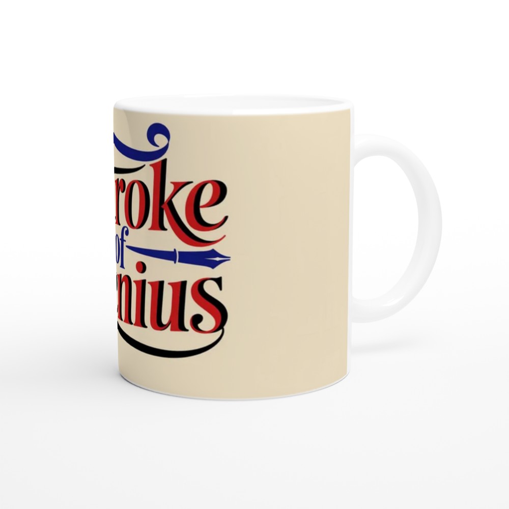 A Stroke of Genius - Decorative Typography Mug — view 12