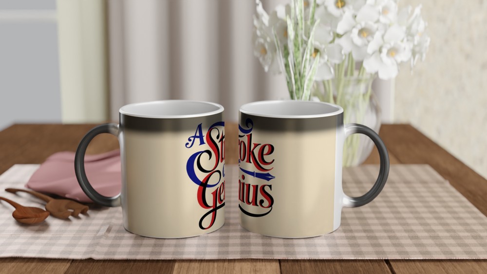 A Stroke of Genius - Decorative Typography Mug — view 3