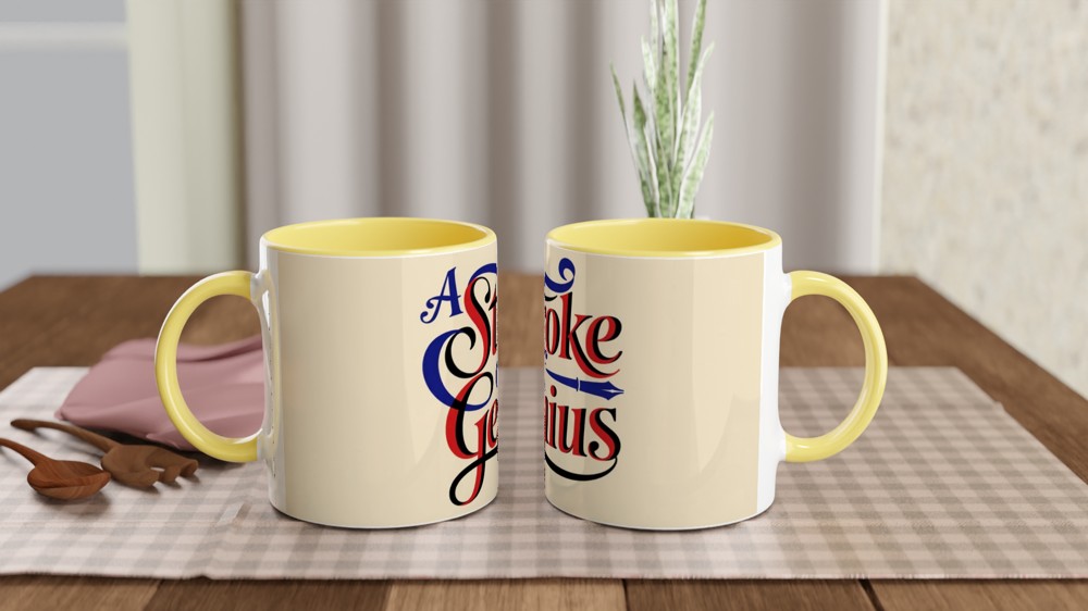 A Stroke of Genius - Decorative Typography Mug — view 8