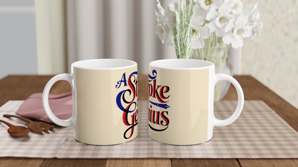 A Stroke of Genius - Decorative Typography Mug