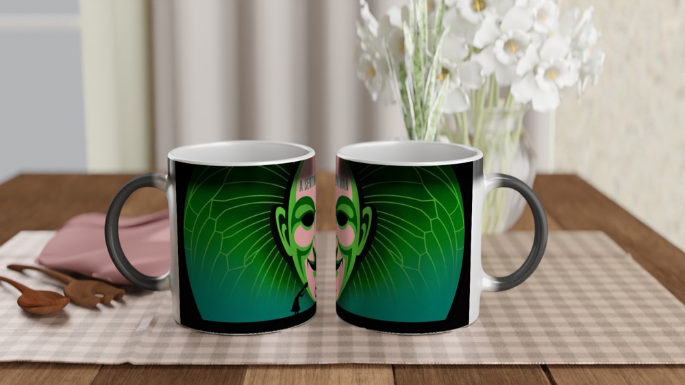 A Sentimental Man Green Theatre Mask Design — view 3