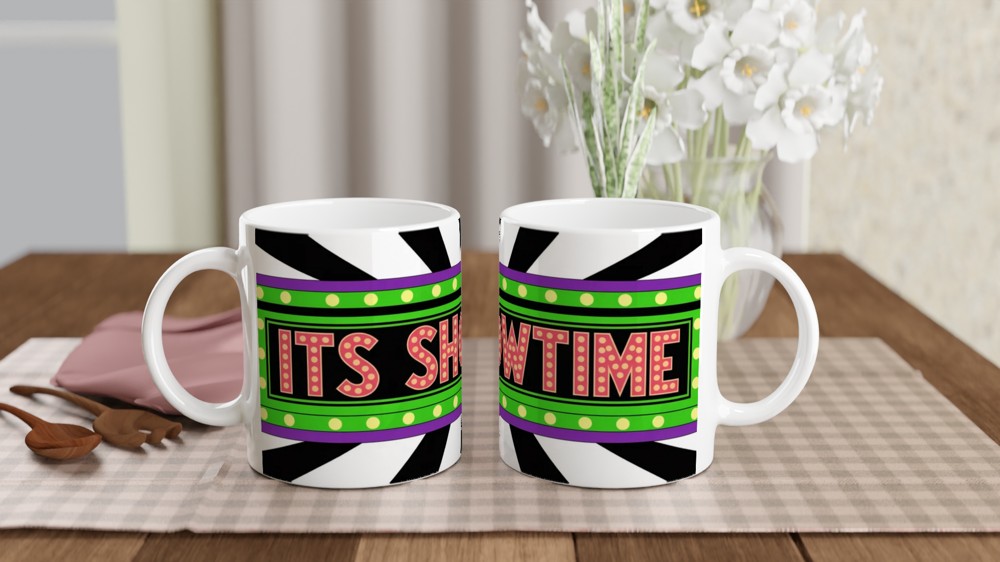 It's Showtime Retro Marquee Sign Mug