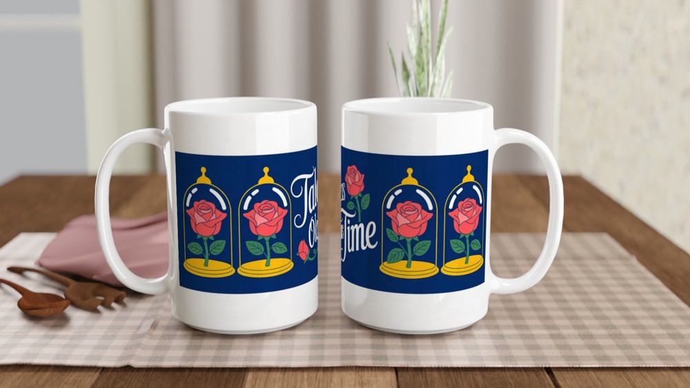 Beauty and the Beast Mug | Tale As Old As Time Quote | Musical Theatre Gift | Romantic Anniversary Present for Her — view 2