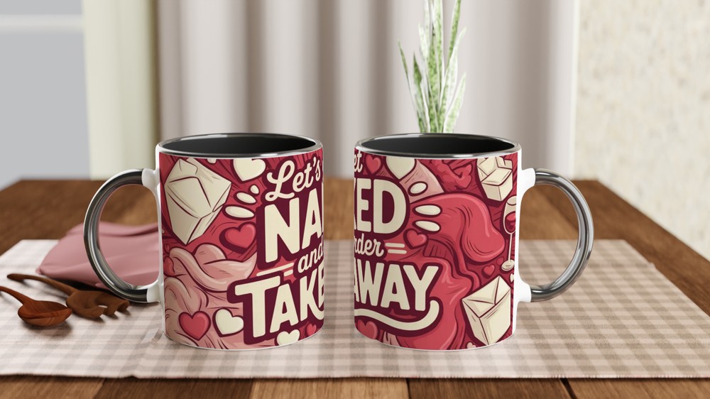 Funny Valentine Mug | Let's Get Naked and Order Takeaway | Rude Anniversary Gift for Couples | Cheeky Husband Wife Present — view 9