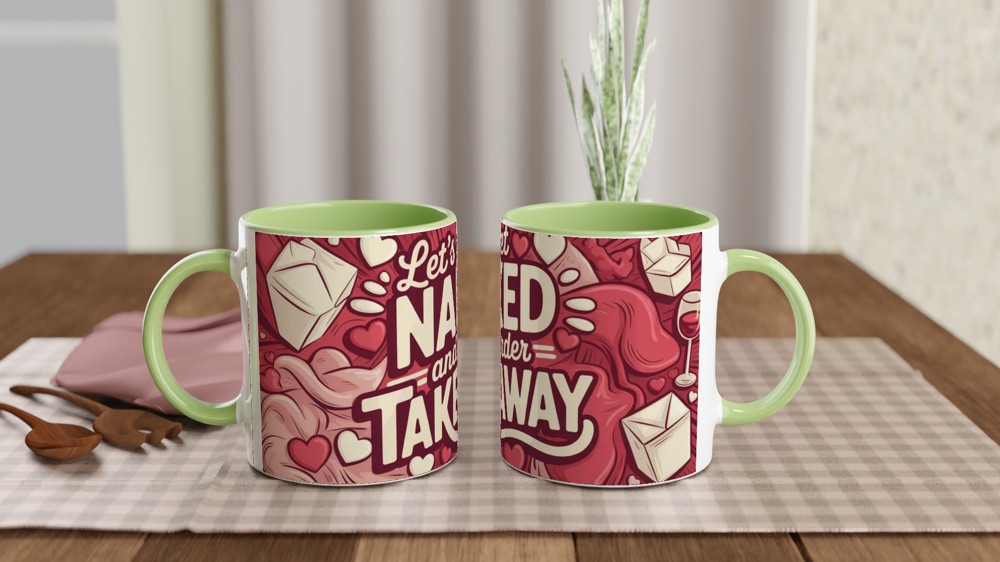 Funny Valentine Mug | Let's Get Naked and Order Takeaway | Rude Anniversary Gift for Couples | Cheeky Husband Wife Present — view 5