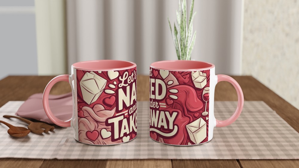 Funny Valentine Mug | Let's Get Naked and Order Takeaway | Rude Anniversary Gift for Couples | Cheeky Husband Wife Present — view 6