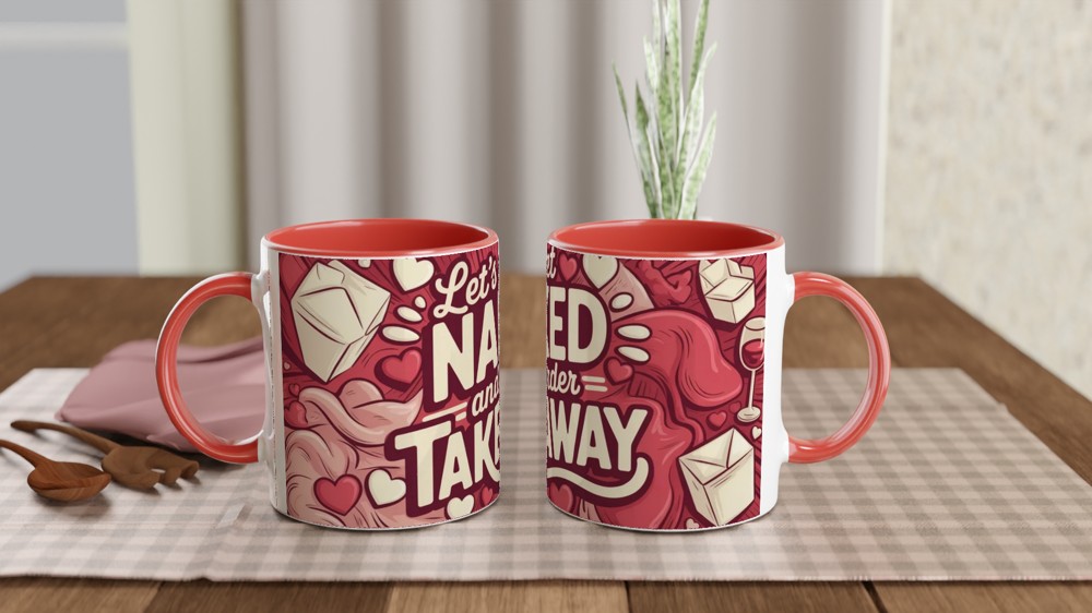 Funny Valentine Mug | Let's Get Naked and Order Takeaway | Rude Anniversary Gift for Couples | Cheeky Husband Wife Present — view 7