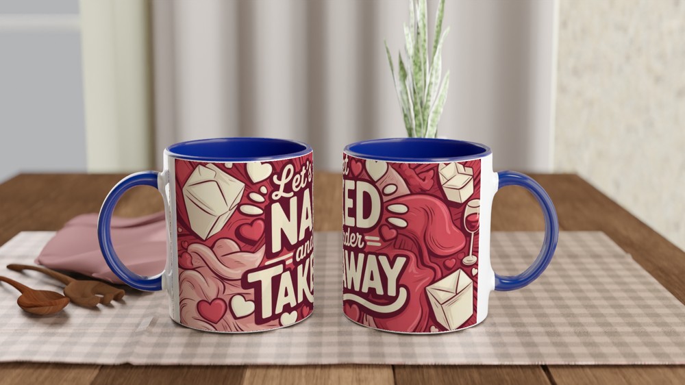 Funny Valentine Mug | Let's Get Naked and Order Takeaway | Rude Anniversary Gift for Couples | Cheeky Husband Wife Present — view 4