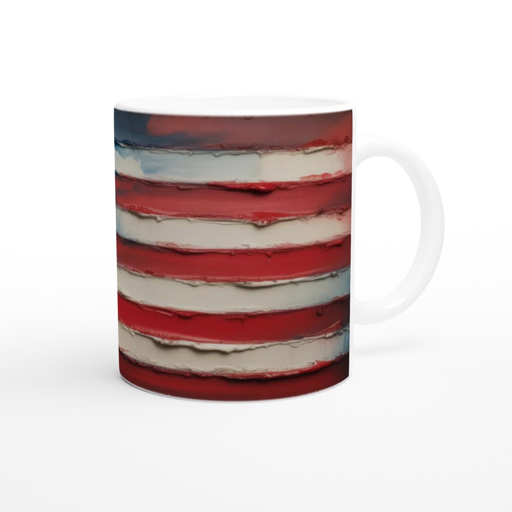American Flag Textured Oil Painting Style Wrap Mug — view 12