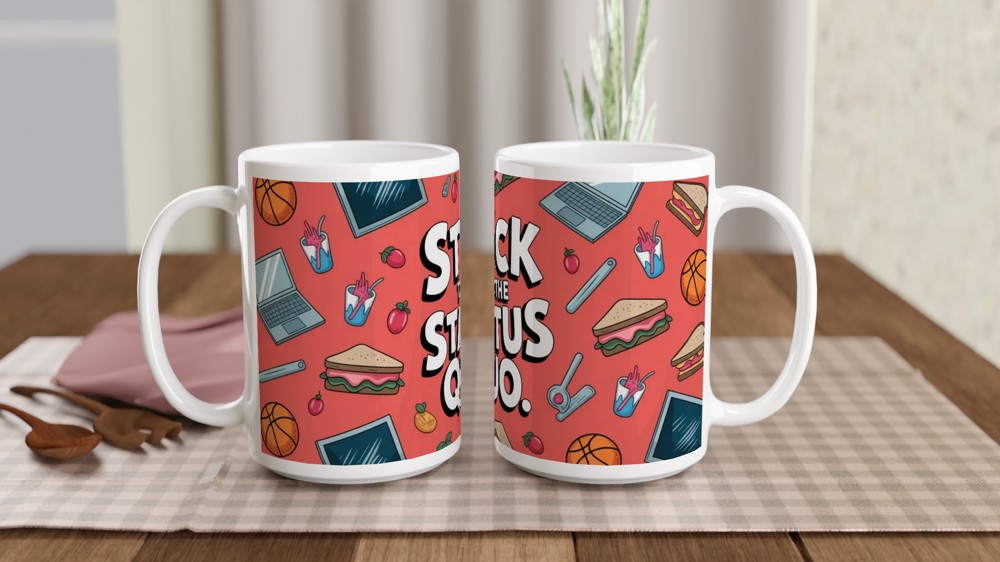 High School Musical Mug | Stick to the Status Quo Gift | Cafeteria Song Theatre Present | Musical Theatre Mug for Best Friend — view 2
