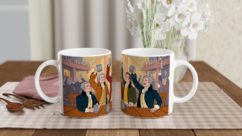 Founding Fathers Tavern Toast Colonial Illustration Mug
