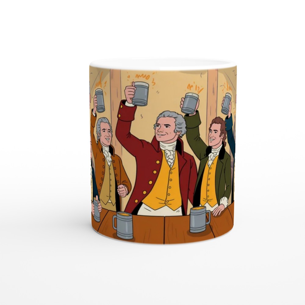 Founding Fathers Tavern Toast Colonial Illustration Mug — view 11
