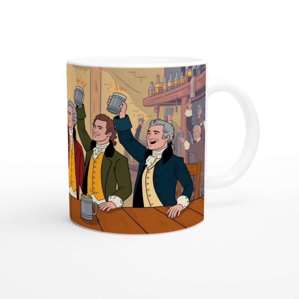 Founding Fathers Tavern Toast Colonial Illustration Mug — view 12
