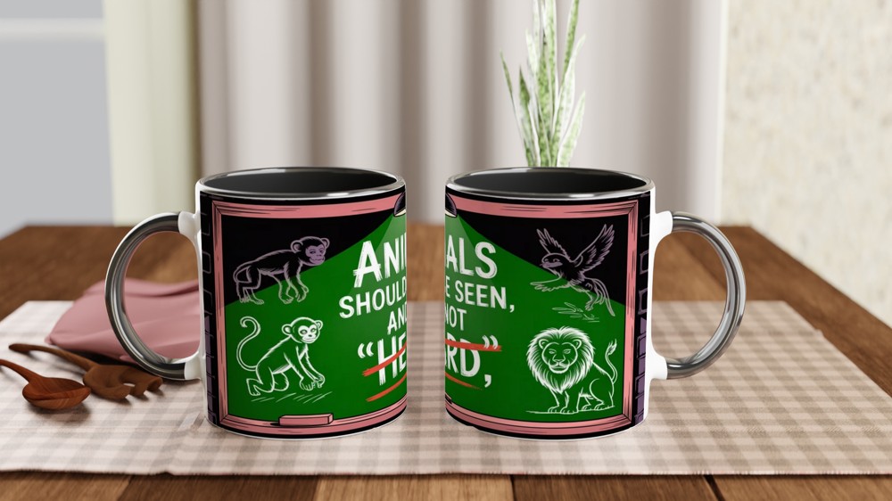 Animals Should Be Seen And Not Heard - Funny Animal Lover Mug — view 9