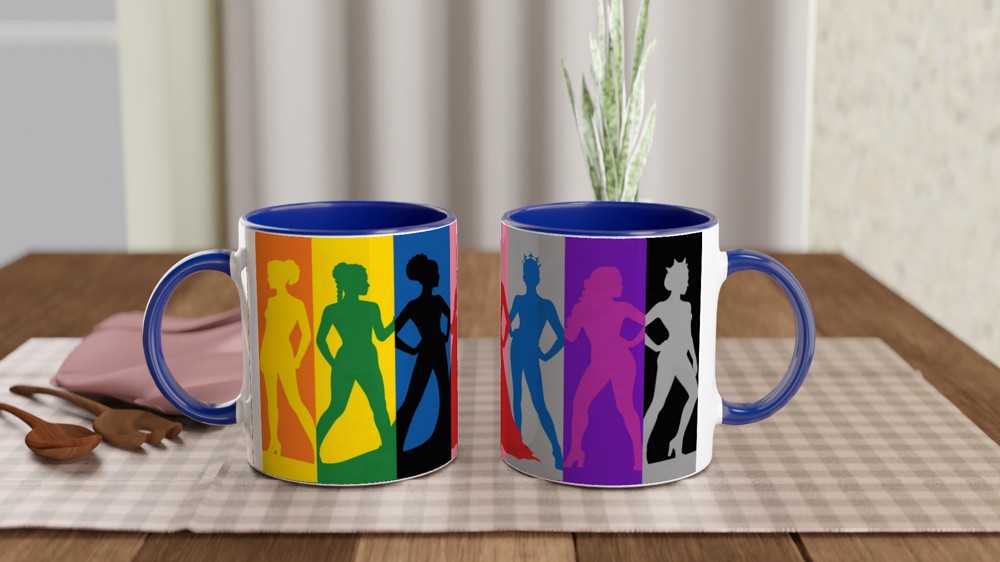 Colorful Queen Silhouettes Rainbow Pop Art Mug — view 4