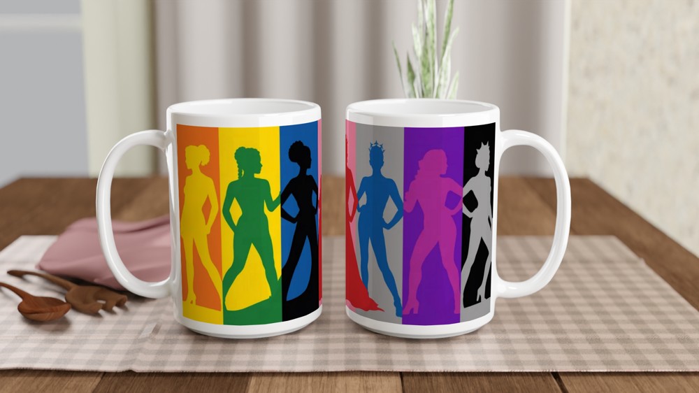 Colorful Queen Silhouettes Rainbow Pop Art Mug — view 2