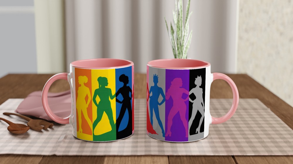 Colorful Queen Silhouettes Rainbow Pop Art Mug — view 6