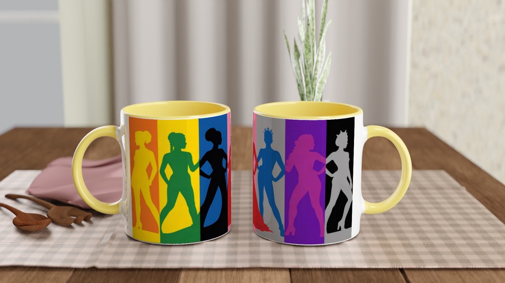 Colorful Queen Silhouettes Rainbow Pop Art Mug — view 8