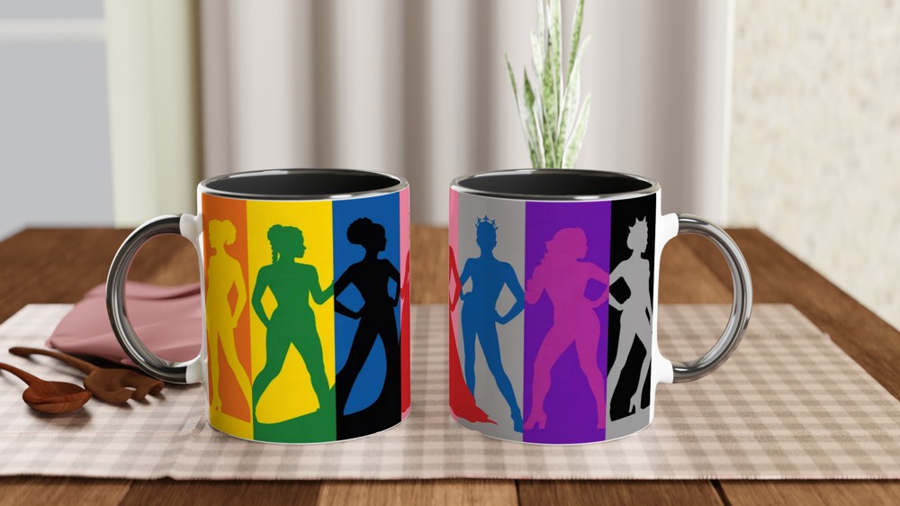 Colorful Queen Silhouettes Rainbow Pop Art Mug — view 9