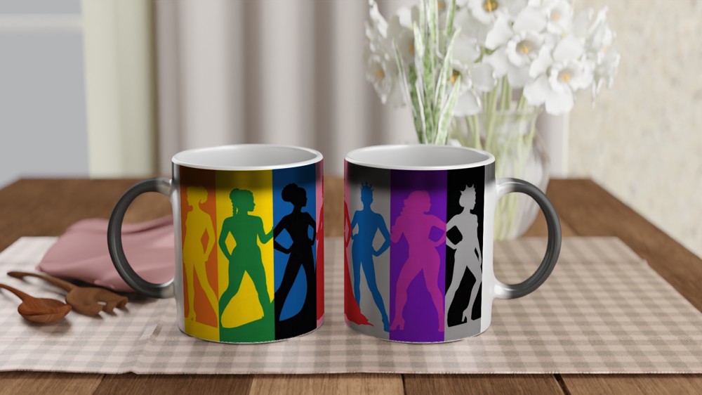 Colorful Queen Silhouettes Rainbow Pop Art Mug — view 3