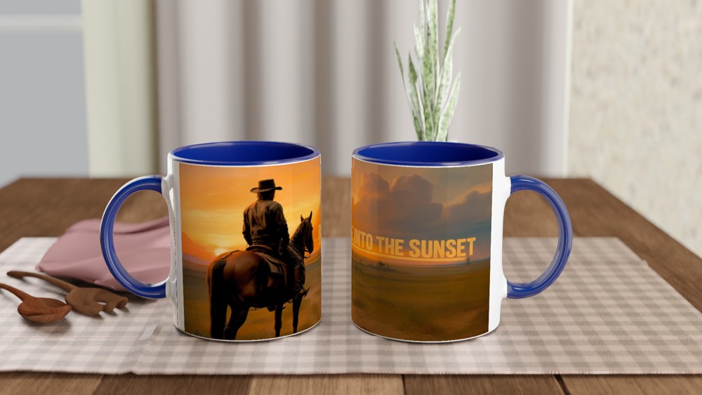 Ride Into The Sunset Western Cowboy Mug — view 4
