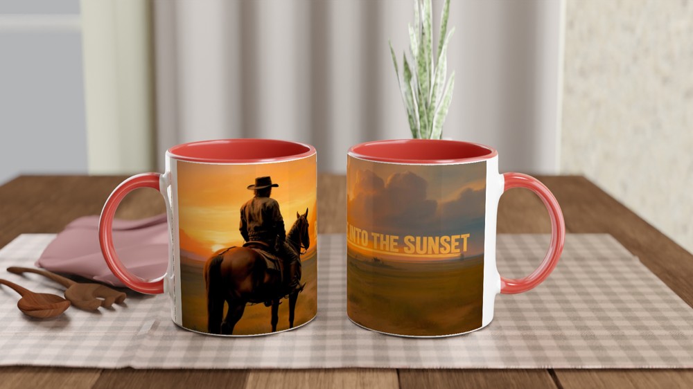 Ride Into The Sunset Western Cowboy Mug — view 7