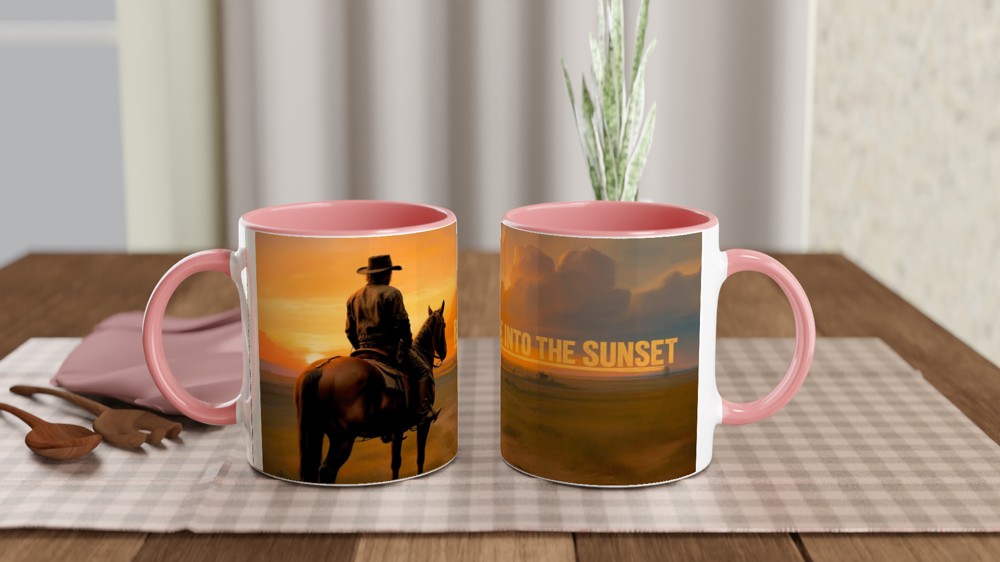 Ride Into The Sunset Western Cowboy Mug — view 6