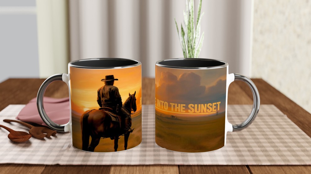 Ride Into The Sunset Western Cowboy Mug — view 9