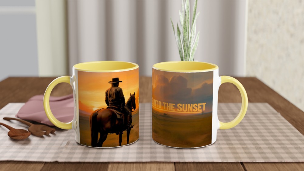 Ride Into The Sunset Western Cowboy Mug — view 8