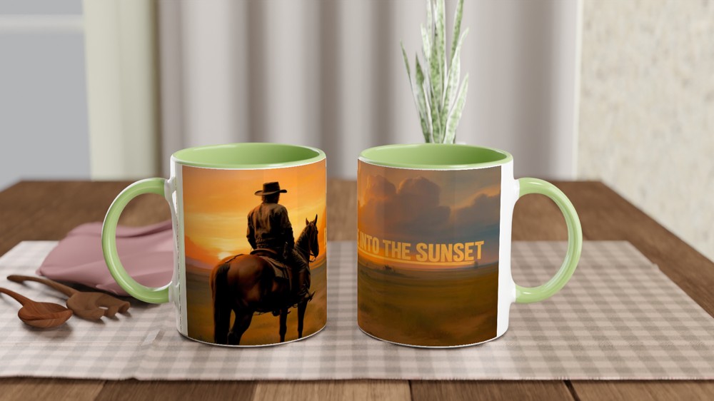Ride Into The Sunset Western Cowboy Mug — view 5